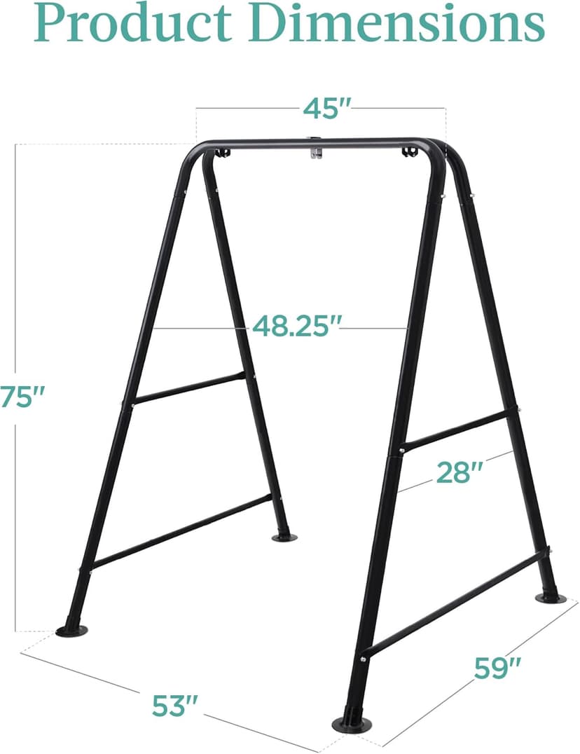 Best Choice Products Hammock Chair Stand, 75in Tall Heavy Duty Indoor Outdoor Steel Hanging Base w/Hardware - Stand Only