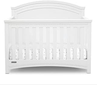 Delta Children Simmons Kids SlumberTime Emma 4-in-1 Convertible Baby Crib N More - Greenguard Gold Certified, Bianca White