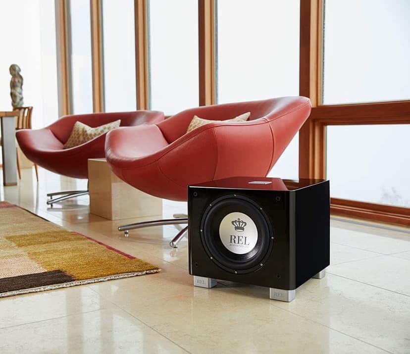 REL T/9x 10-Inch Powered Subwoofer – Sealed Design with Class AB Amplifier, RCA Inputs, and Deep Bass for HiFi Stereo Systems, Home Theater, and Surround Sound – High Gloss Black Finish