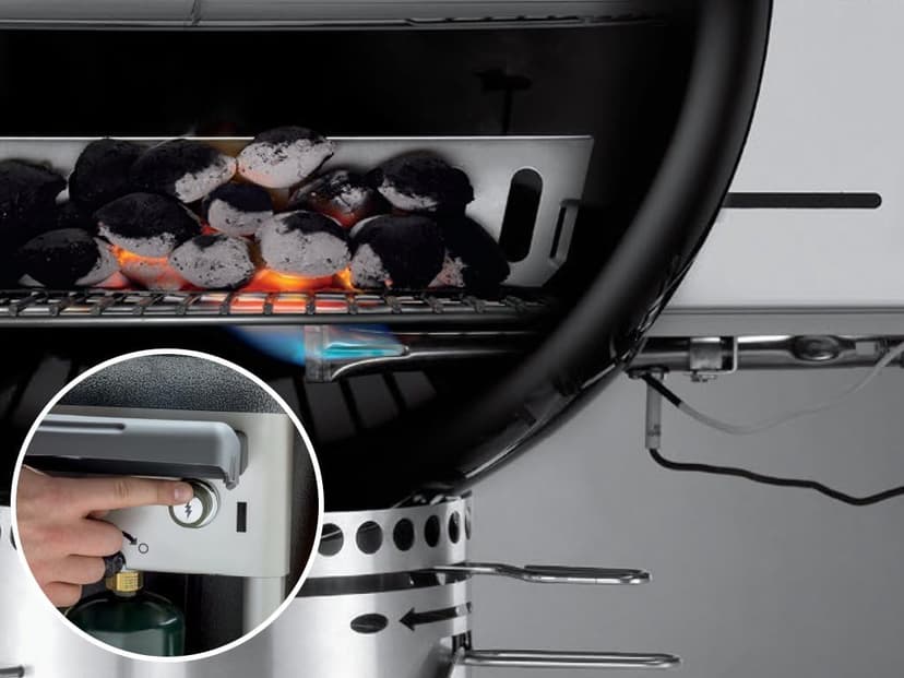 Weber Performer Deluxe Charcoal Grill, 22-Inch, Touch-N-Go Gas Ignition System, Black