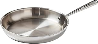 T-Fal Pro Tri-Ply Stainless Steel Fry Pan 12 Inch, Induction Compatible, Oven Safe 500F, Fast & Even Heat, Professional Quality & Durability, Frying Pan, Skillet, Cookware, Dishwasher Safe, Silver