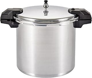Mirro - 7114000221 Mirro 92122A Polished Aluminum 5 / 10 / 15-PSI Pressure Cooker / Canner Cookware, 22-Quart, Silver