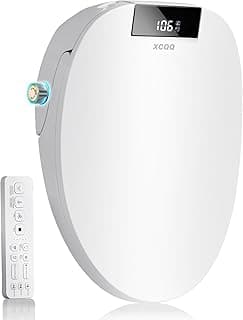Electric Bidet Toilet Seat Elongated, Heated Toilet Seat, Instant Warm Water, Warm Air Dryer, Rear Feminine and Oscillating Washing, Wireless Remote, Night Light, Slow Close Lid, LED Display