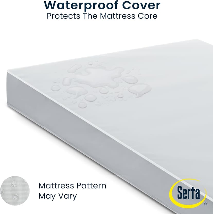 Serta Perfect Slumber Dual Sided Crib and Toddler Mattress - Waterproof - Hypoallergenic - Premium Sustainably Sourced Fiber Core -GREENGUARD Gold Certified (Non-Toxic) -7 Year Warranty - Made in USA