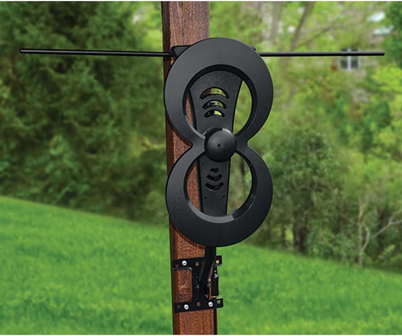 Antennas Direct ClearStream 2MAX Indoor Outdoor TV Antenna, UHF VHF, Multi-Directional, 60+ Mile Range, 4K 8K UHD NEXTGEN TV – w/ 20-inch Mast (Black)