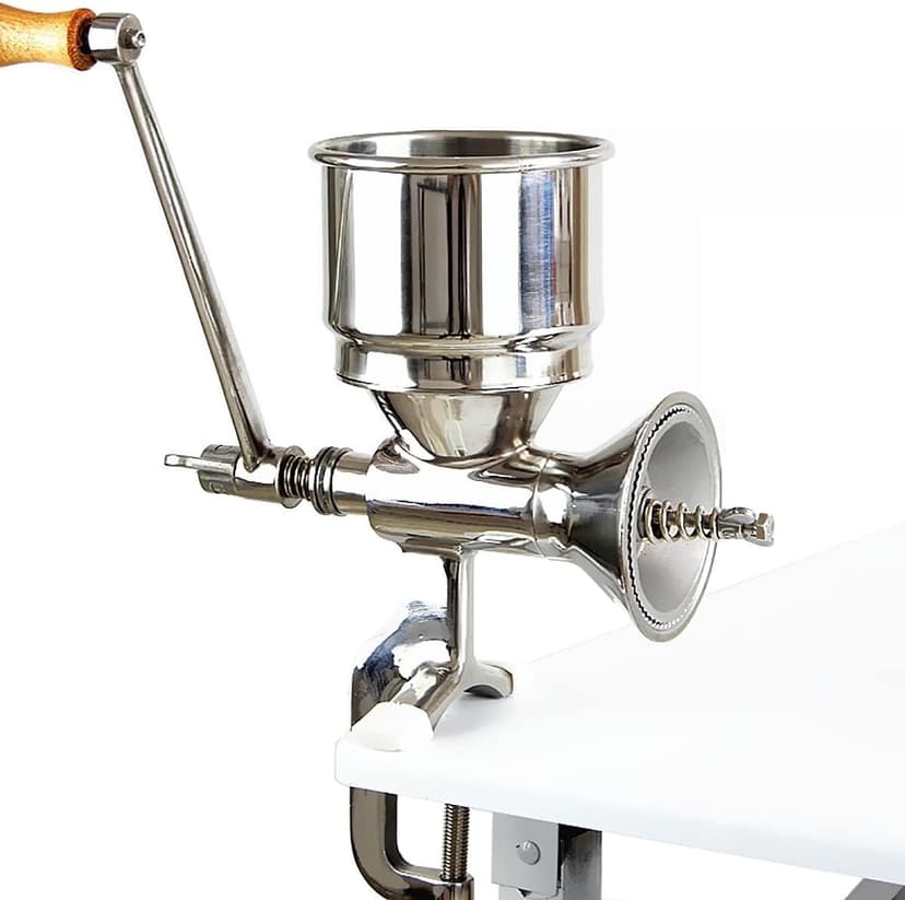 Professional Manual Grain Grinder, Hand Crank Grain Mill, 304 Stainless Steel Wheat Grinder, Wooden Handle Corn Grinder Hand Crank, Manual Coffee Grinder