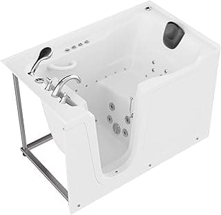 ANZZI Tubs Series Left Drain Quick Fill Walk-in Whirlpool and Air Tub with Powered Fast Drain in White Finish 36 in. x 60 in. | AMZ3660LWD