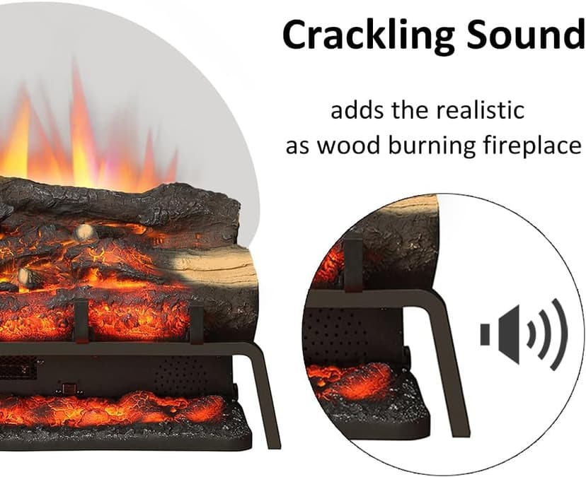 LegendFlame 23" W Free Standing Electric Fireplace Log Set (EF290), Fireplace Insert, Heater 750W/1500W, Crackling Sound, Remote Control