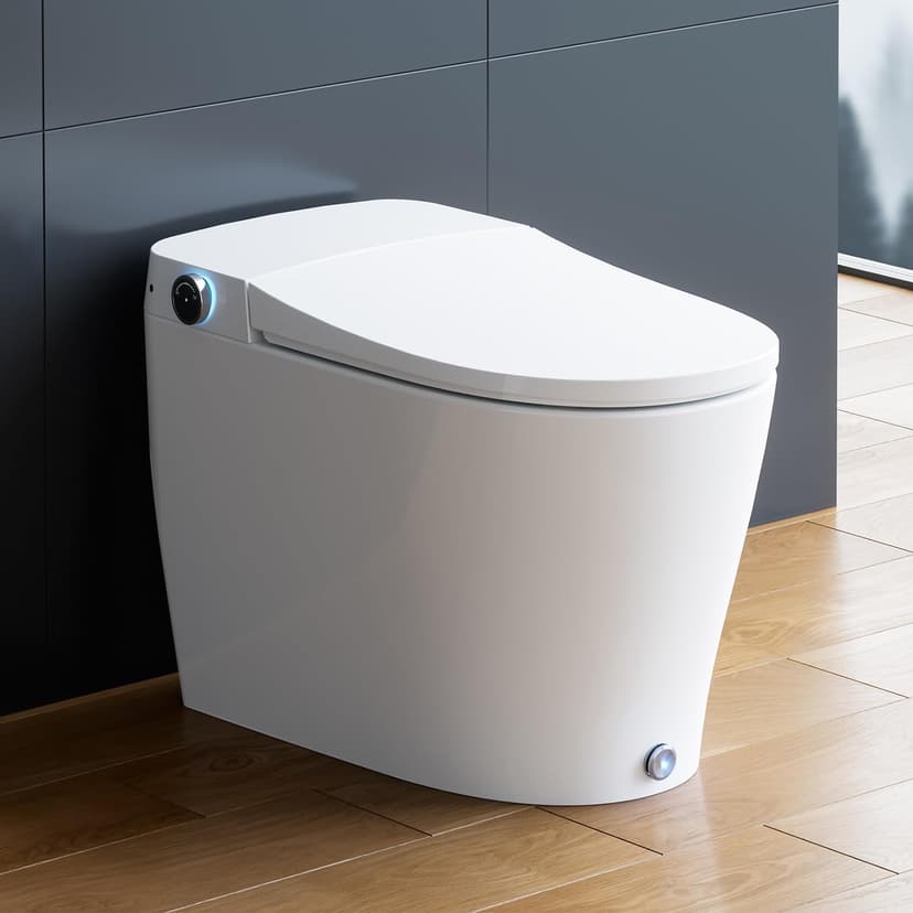 HOROW Luxury Smart Toilet, Upgraded Bidet Toilet with Pump for Low Water Pressure, Auto Open/close Lid, Instant Warm Water Bidet, Heated Seat, Automatic Flush, Elongated Toilet with Tank
