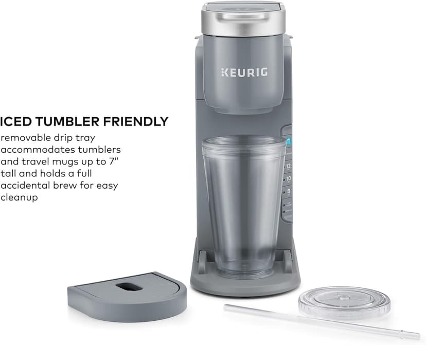 Keurig K-Iced Coffee Maker, Single Serve K-Cup Pod Iced Coffee Maker, With Hot and Cold Coffee Capabilities, Brews Any K-Cup Pod, Gray