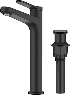 KRAUS Indy Bathroom Faucet for Vessel Sink in Matte Black, KVF-1410MB