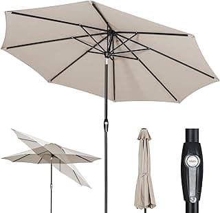 Tempera Patio Market Outdoor Table Umbrella with Auto Tilt and Crank,Large Sun Umbrella with Sturdy Pole&Fade resistant canopy,Easy to set