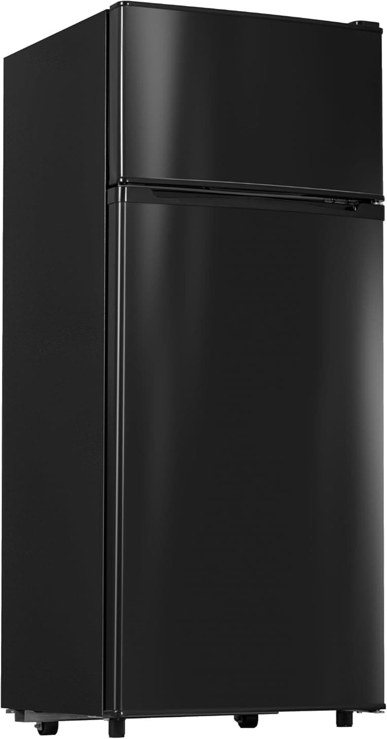 4.5 Cu.Ft Mini Fridge with Freezer, Small Refrigerator with 2 Doors for Kitchen, Dorm, Office and Bedroom, Mini Fridge with Adjustable Shelves (Black)
