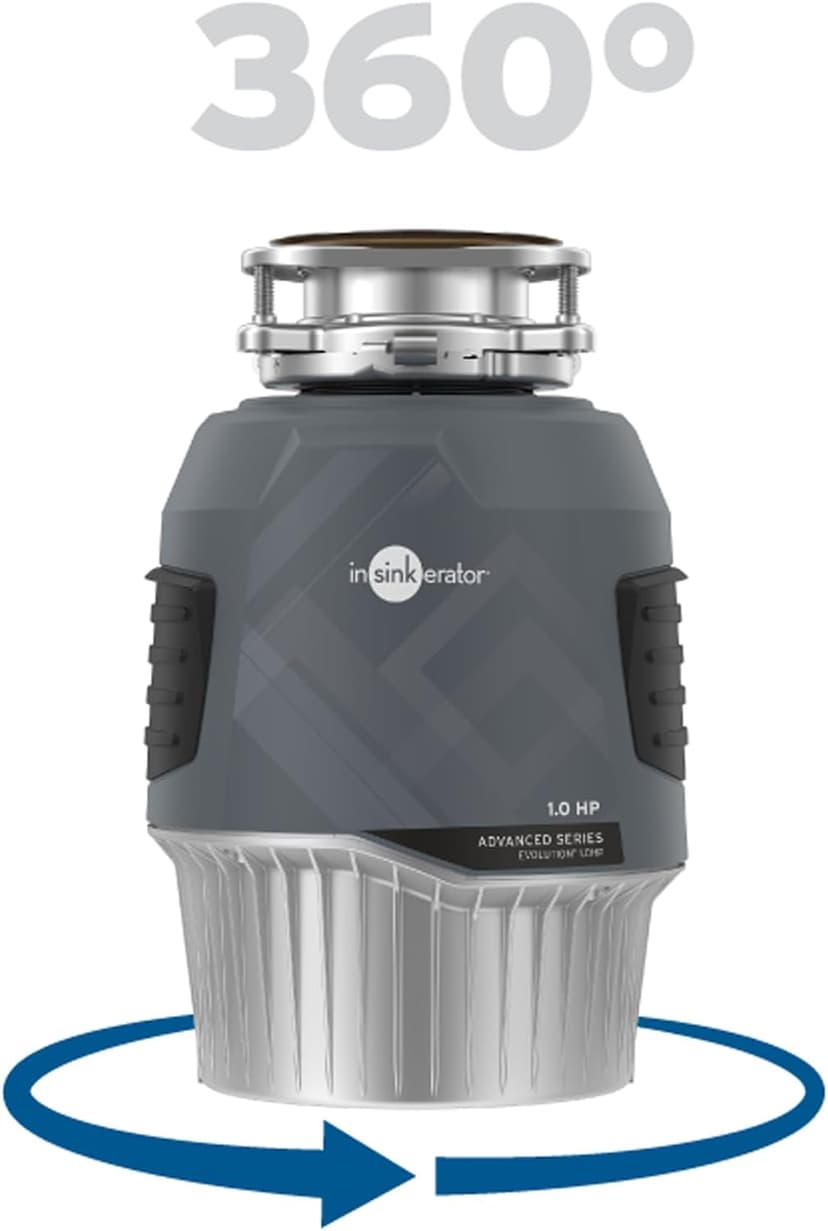 InSinkErator EVOLUTION 1HP 1 HP, Advanced Series Continuous Feed Food Waste Garbage Disposal, Gray