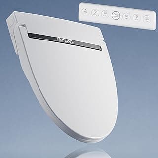 VALBELV Bidet Toilet Seat with Dryer & Warm Water, Self Cleaning Electric Elongated Bidet Attachment for Toilet with Rear/Front/SPA Wash, Slow Close Toilet Seat with Remote Control