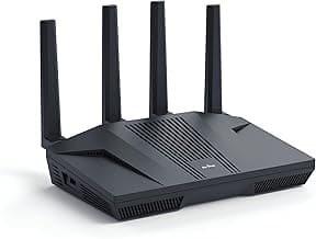 GL.iNet GL-MT6000 (Flint 2) WiFi 6 High Speed Gaming Routers for Wireless Internet, 2 x 2.5G Ethernet Ports for Fiber Optic Modem, Long Range Computer VPN WiFi Router, Home & Business