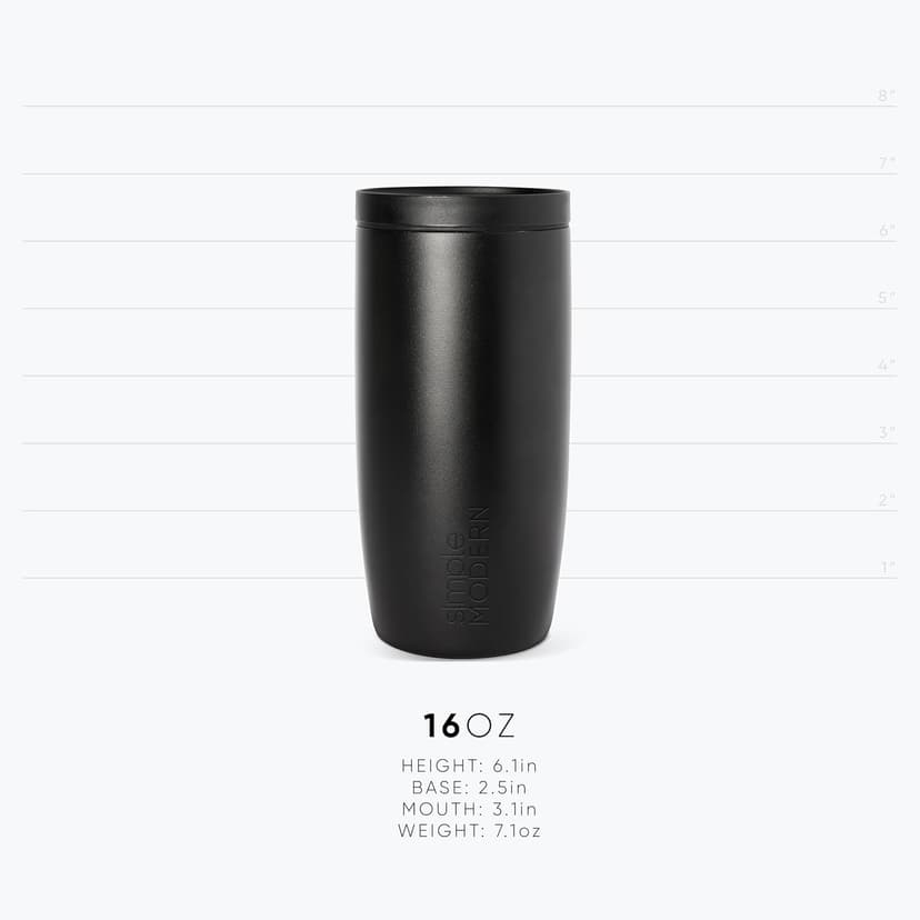 Simple Modern Travel Coffee Mug Tumbler with 360° Lid | Ceramic-Lined Insulated Stainless Steel Cold Brew Iced Coffee Cup Thermos | Gifts for Women Her Him | Voyager Signature | 16oz | Cream Terrazzo