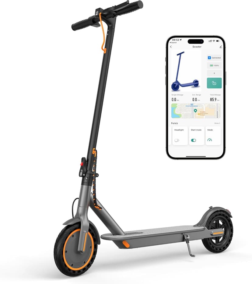 MAXSHOT Electric Scooter Adults & Big Kids, 350W Powerful Motor, Top Speed 16/19MPH, 12/16/19/21Miles Range, 8.5" Solid Tires Folding Commuter Escooter with Dual Suspension for Commuting, APP Control