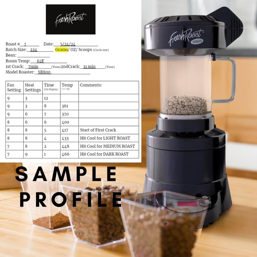 SR800 Coffee Roaster – Roast Coffee at Home – Variable Heat and Fan Control – Digital Display – Roasts 6–8 oz (170–226g) Per Batch – Easy to Use – Fast Roast Time