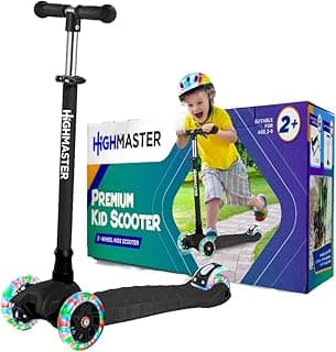 Kids Scooter – 3 Wheel Kick Scooter for Children and Toddlers – Adjustable Handlebar with LED Wheel Lights – Indoor and Outdoor Fun