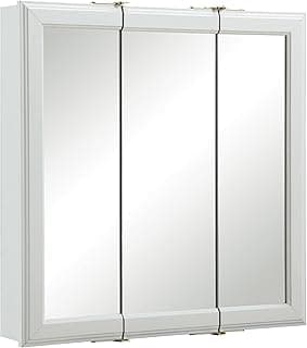 Design House 24 Inch Bathroom Medicine Cabinet, Wall Mounted, 3 Mirror, Doors White, 535849-WHT