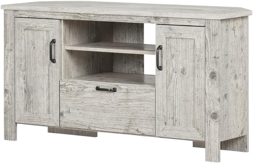 Pemberly Row TV Entertainment Center for 48" TV, Tall TV Cabinet Stand with Drawers and Storage Shelves for Living Room, Farmhoues Media Console Table, Distressed Grey