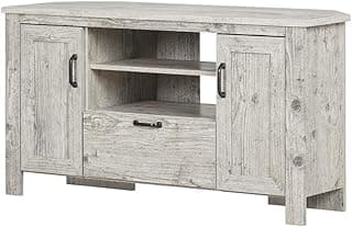 Pemberly Row TV Entertainment Center for 48" TV, Tall TV Cabinet Stand with Drawers and Storage Shelves for Living Room, Farmhoues Media Console Table, Distressed Grey