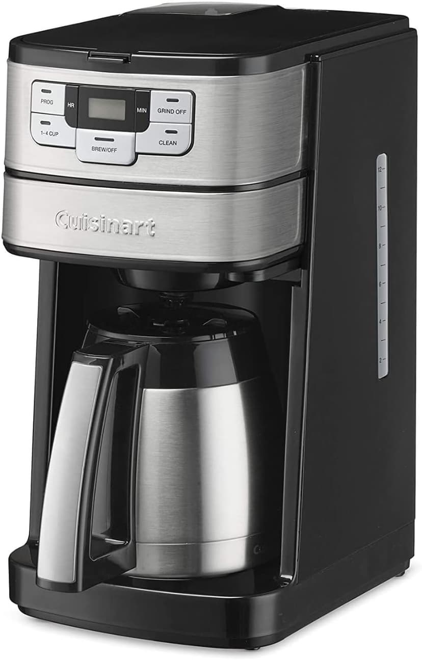Cuisinart 10 Cup Coffee Maker with Grinder, Automatic Grind & Brew, Black/Silver, DGB-450NAS