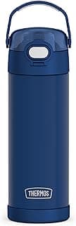 THERMOS FUNTAINER 16 Ounce Stainless Steel Vacuum Insulated Bottle with Wide Spout Lid, Navy