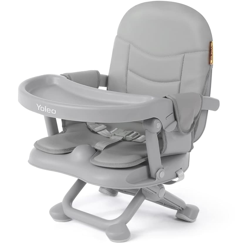 YOLEO Baby High Chair Booster Seat for Dining Table, Adjustable Height Travel Foldable High Chairs with Tray