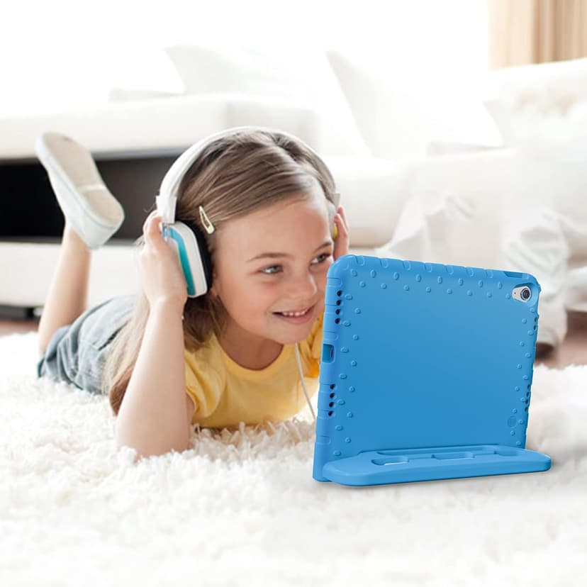 ProCase Kids Case for iPad A16 11th Generation 2025/iPad 10th Generation 2022 with Pencil Holder, iPad 11/10 Case Shockproof Lightweight Cover with Stand Convertible Handle for Children -Blue