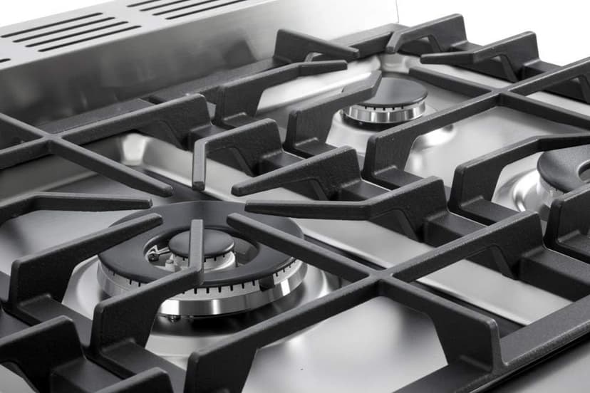 Verona VPFSGE365DSS 36" Prestige Series Freestanding Dual Fuel Range with Double Oven 5 Sealed Burners Oven Racks and Cast-Iron Grates in Stainless Steel