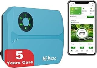 Smart Sprinklers Controller WiFi, Irrigation Controller Easy Use App Enabled, 4 Zone + 16 Plans, Save Water Auto Skin Rain, Freeze & Wind, 10 Minutes Install