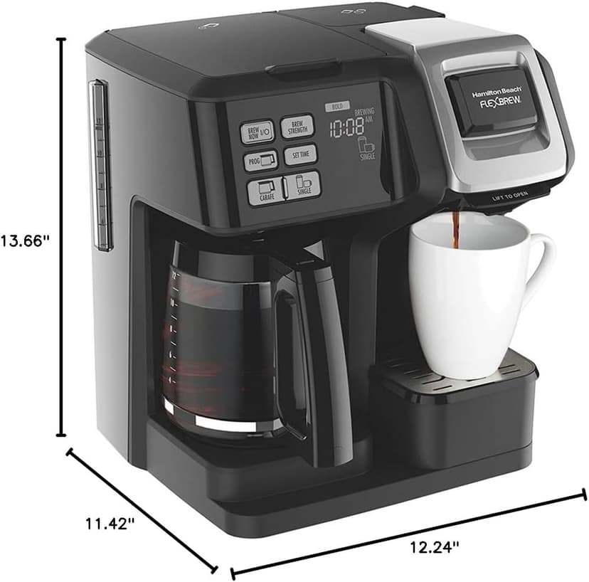 Hamilton Beach FlexBrew 2-Way Brewer Programmable Coffee Maker (49976) Bundle with Support Extension