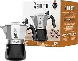 Bialetti Brikka Moka Pot - Crema-Rich Stovetop Espresso Maker, Italian Coffee Maker, 2 Espresso Shots (3.4 oz - 100 ml), Black