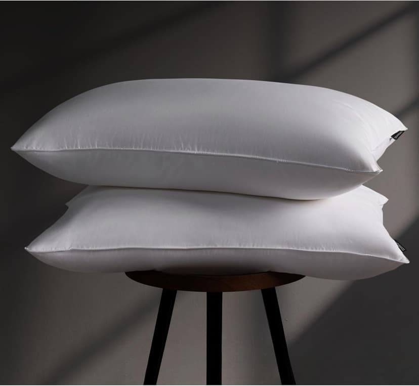 Luxury Feather Down Pillow King Size Set of 2 Pack, 100% Cotton Hotel Collection Bed Pillows for Sleeping, Down Surrounded Soft Medium Firm Pillows for Side Back Stomach Sleepers 20" x 36"