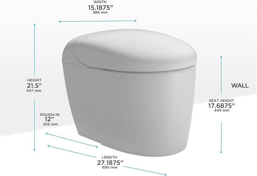 TOTO NEOREST RS Dual Flush 1.0 or 0.8 GPF Toilet with Intergeated Bidet Seat & EWATER+, Cotton White - MS8341CUMFG#01