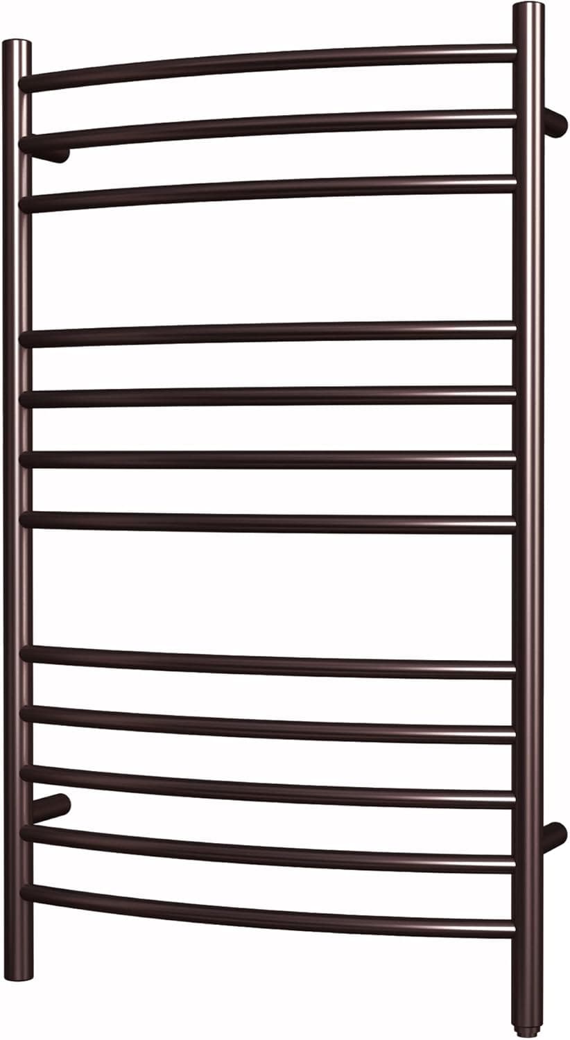 HEATGENE Towel Warmer Venetian Bronze, Electric Hot Towel Rails, Wall-Mounted Large 12 Bars Warming Towel Racks, Plug-in/Hardwired Heated Towel Rails