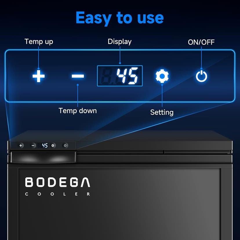 BODEGACOOLER 12 Volt Refrigerator, RV Refrigerator APP Control, 65L(2.3cu.ft.) RV Fridge Freezer, Car Refrigerator with Lock, (4℉-46℉) Travel Compressor Cooler 12/24V DC for Truck, RV, Camping