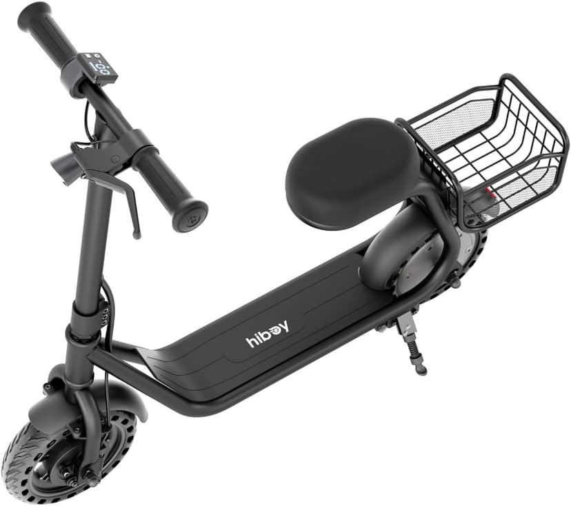 Hiboy Q2 Lite Electric Scooter with Seat for Kids Ages 4-10 - UL Certified, Up to 9.3 MPH with 100W Motor, 3-Speed Adjustable, Rear Basket, LED Neon/Brake Lights, LCD Display