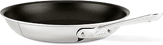 All-Clad D3 3-Ply Stainless Steel Non stick Fry Pan 12 Inch, Induction Compatible, Oven Broiler Safe 500F Nonstick Skillet, Kitchen Frying Pan, Cookin Pan, Pots and Pans, Professional Cookware, Silver