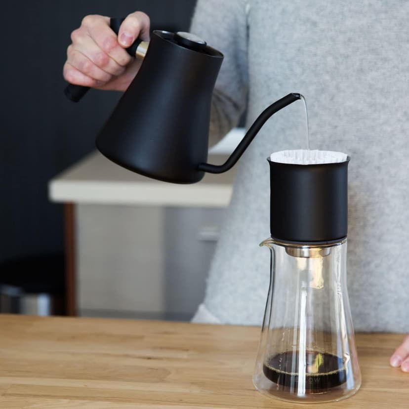 Fellow Stagg [XF] Pour-Over Coffee Maker Set - Kit Includes Stagg [XF] Pour-Over Dripper, Stagg Double Wall Glass Carafe, and 30 Paper Filters