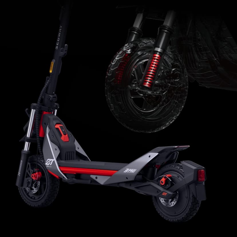Segway ZT3 Pro Electric Scooter, 24.9 Mph Top Speed, 43.5 Miles Max. Range, w/Dual Suspension, Flash Charge, 1600W Peak Motor, Folding Off Road Scooter for Adults UL2272 2271 Certified