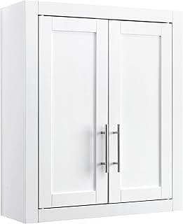 Crosley Furniture Savannah Wall Mounted Bathroom Storage Medicine Cabinet with Shelves, White