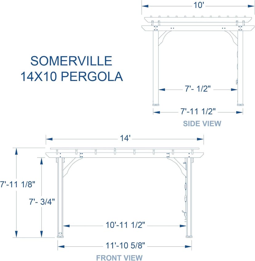 Backyard Discovery Somerville 14' x 10' Cedar Wood Pergola Kit with Trellis Roof, All-Season Durability, High-Wind Rating, PowerPort, Shade for Outdoor Patio, Deck, Garden, and Entertaining