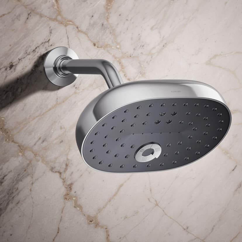 KOHLER 26290-CP Statement Three-Function SHOWERHEAD, Maximum Spray Performance with Mode Selector Buttons, Polished Chrome, 2.5 GPM