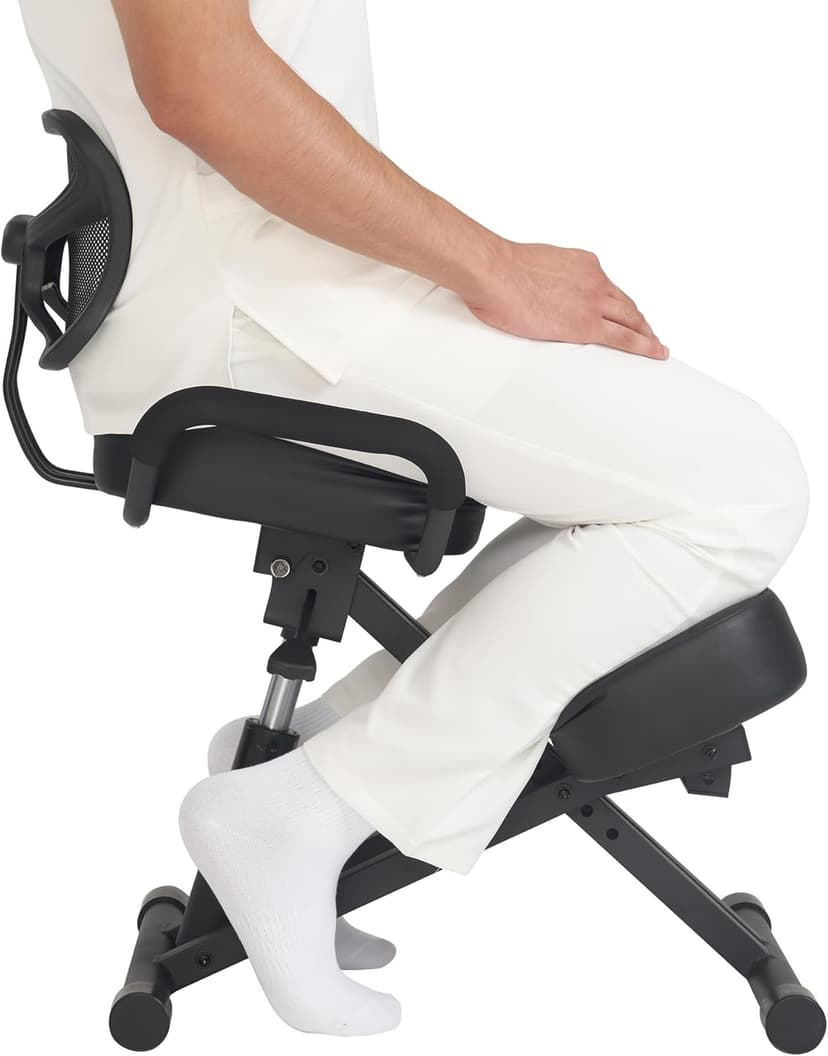 Master Massage Ergonomic Kneeling Chair with Back Support for Office -Posture Chair with Angled Seat and Backrest for Home and Office-Posture Correction Stool-Improve Your Posture