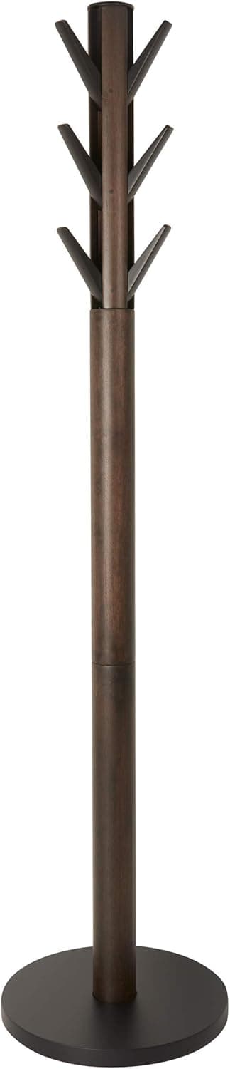 Umbra Flapper Coat Rack, Clothing Hanger, Umbrella Holder, and Hat Organizer, Great for Entryway, Black/Walnut (320361-048)