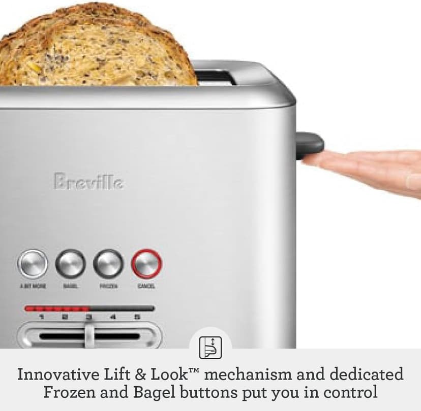 Breville Bit More Toaster 2 Slice BTA70XL, Brushed Stainless Steel