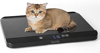 YauYik Digital Pet Scale for Accurate Weighing - Baby Scales for Weighing, Ideal for Small Pets, Puppies, and Cats with Non-Slip Mat - LED Display with Hold Function, Measures Up to 40kg